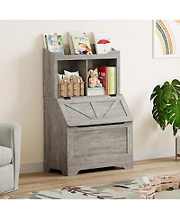 gaomon Wooden 3 Tier Kids Toy Storage Organizer and Bookcase