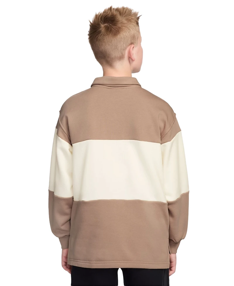 Nike Boys' 4-20 Sportswear Club Rugby Striped Sweatshirt