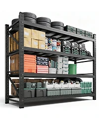 Yigii Heavy Duty 48" Wx 70" H Garage Shelving, 4-Tier, Adjustable, 3000 lbs Capacity