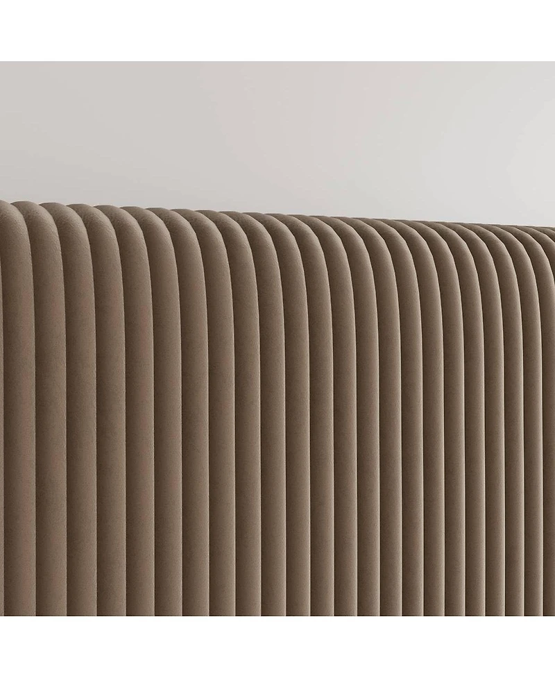 gaomon Twin Corduroy Upholstered Platform Bed Frame with Headboard, Wooden Slats, Compact Design for Apartments