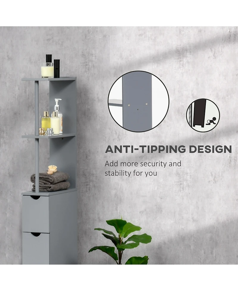 Rainsken Narrow Side Bathroom Storage Cabinet