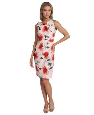 Calvin Klein Womens Starburst Crewneck Sheath Dress