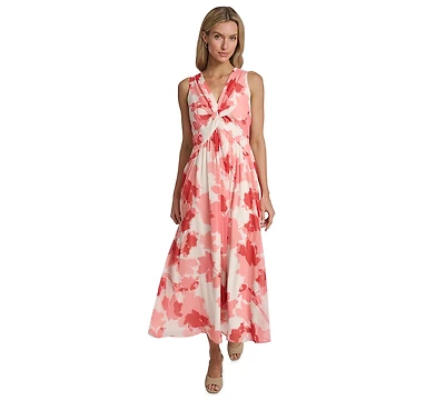 Calvin Klein Women's Sleeveless Twist Front Midi Dress