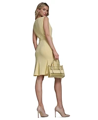 Calvin Klein Women's Belted Pleated Hem Dress
