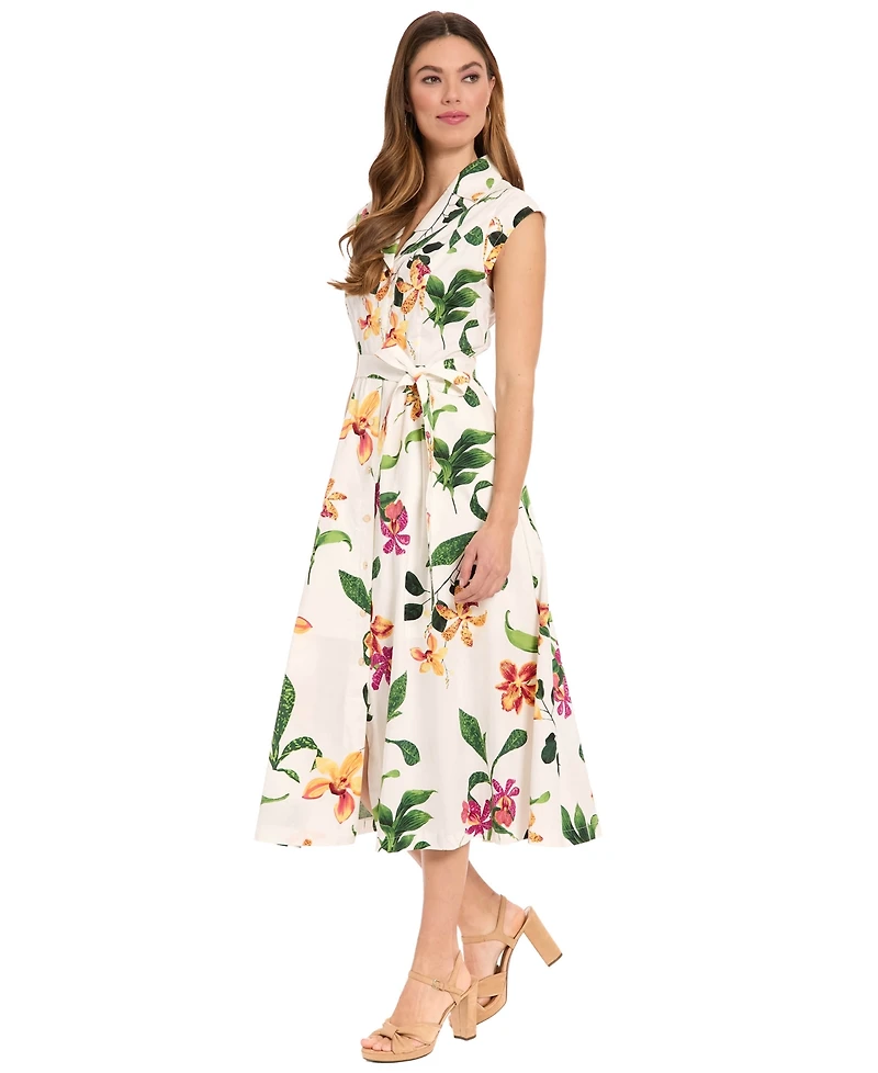 London Times Petite Printed Shirt Dress