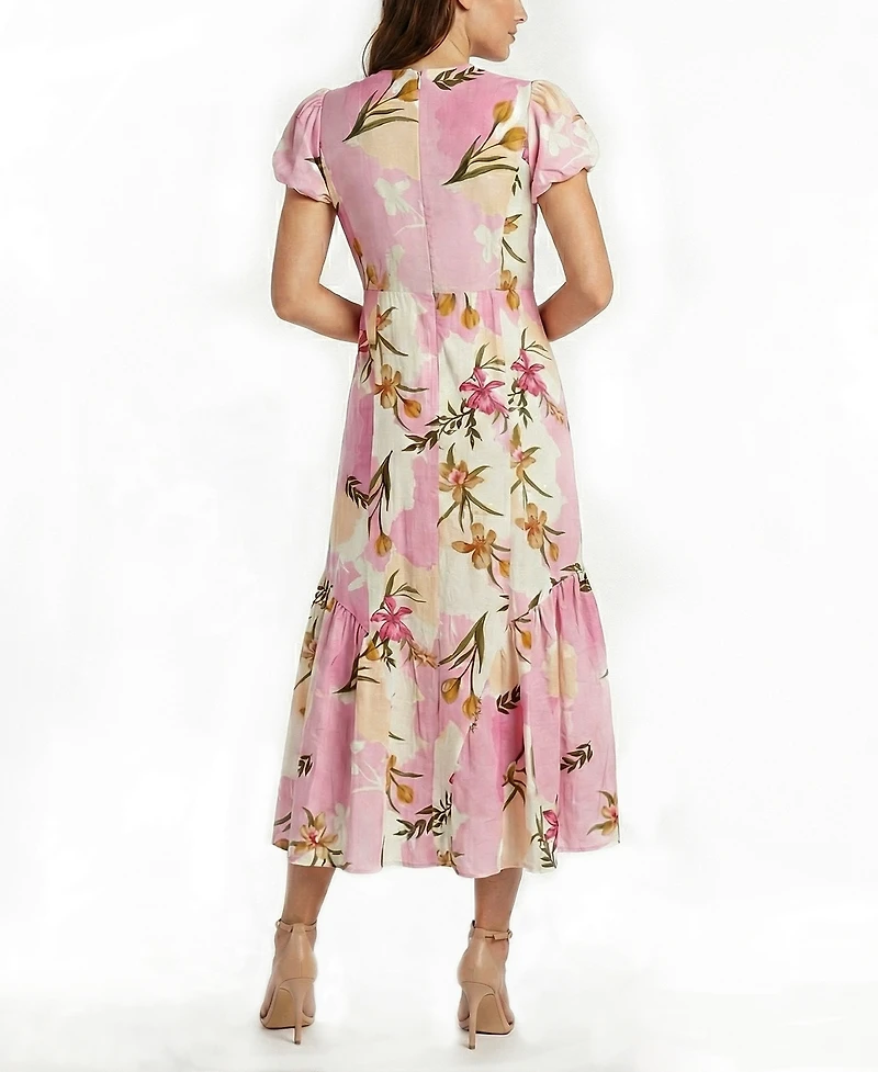 Taylor Petite V-Neck Short-Sleeve Dress