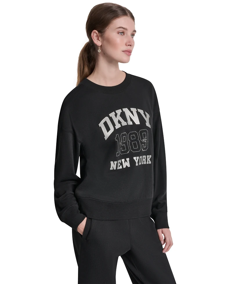 Dkny Sport Women's Crew Neck Pull-On Sweatshirt