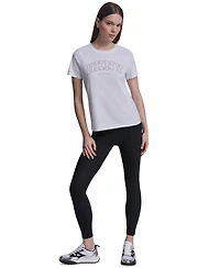 Dkny Sport Women's Rhinestone Varsity Logo Relaxed Fit Pull-On T-Shirt