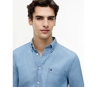 Tommy Hilfiger Men's Regular-Fit Chambray Pocket Shirt
