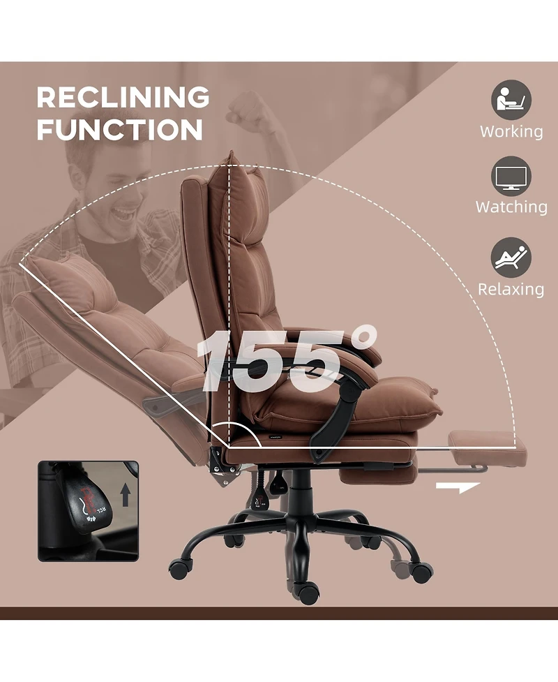 Vinsetto Microfiber Office Chair with Massage, Heat, Footrest