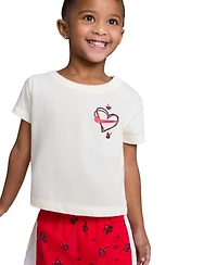 Nike Girls' Toddler 2T-4T Cherry Crewneck T-Shirt and Dri-fit Tempo Shorts, 2-Piece Set
