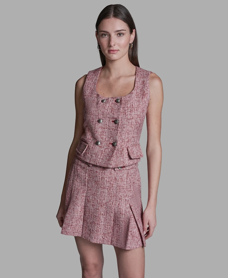 Bcbg Women's Square Neck Double Breasted Vest