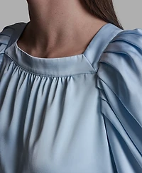 Bcbg Women's Square Neck Puff-Sleeve Top