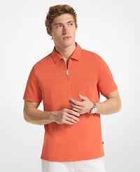 Michael Kors Men's Sleek Regular-Fit 1/4-Zip Pique Polo Shirt