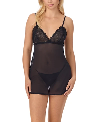 On Gossamer Women's Luxe Lace Chemise String Thong Set