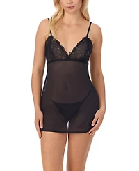 On Gossamer Women's Luxe Lace Chemise String Thong Set