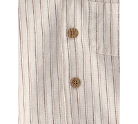 Carter's Baby Boys' Collared Striped Shirt and Shorts, 2-Piece Set