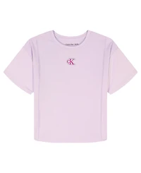 Calvin Klein Girls' 7-16 Ck Logo Pintuck Short-Sleeve T-Shirt