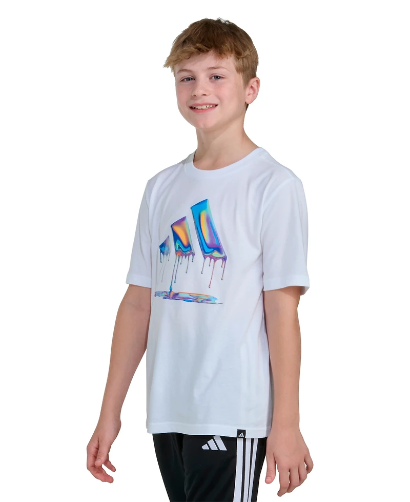 adidas Boys' 8-20 Short-Sleeve Chrome Dip Logo T-Shirt
