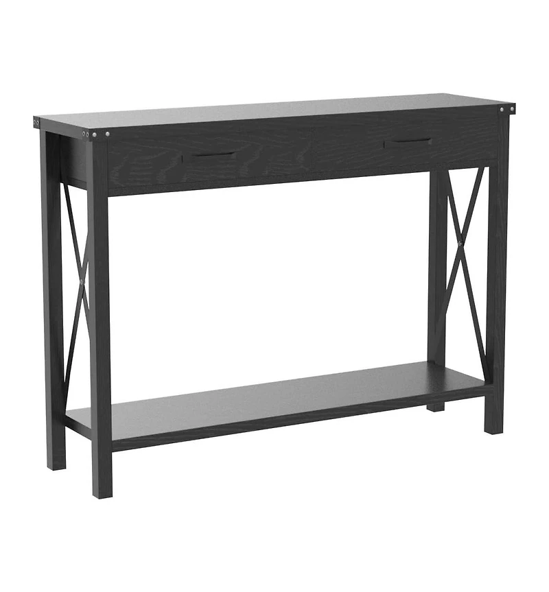 gaomon Console Table with 2 Drawers, Farmhouse Sofa Storage Shelf, Accent Wood Entryway for Living Room, Hallway
