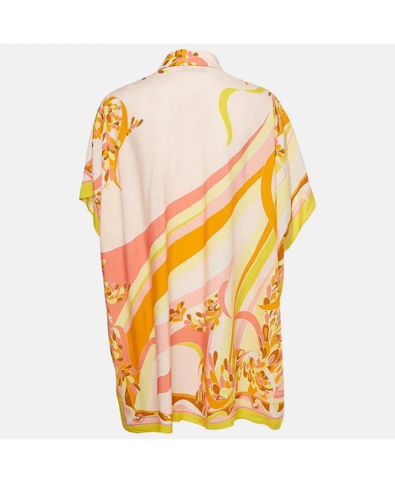 Pre-Owned Emilio Pucci Women's Printed Crepe Loose Fit Blouse
