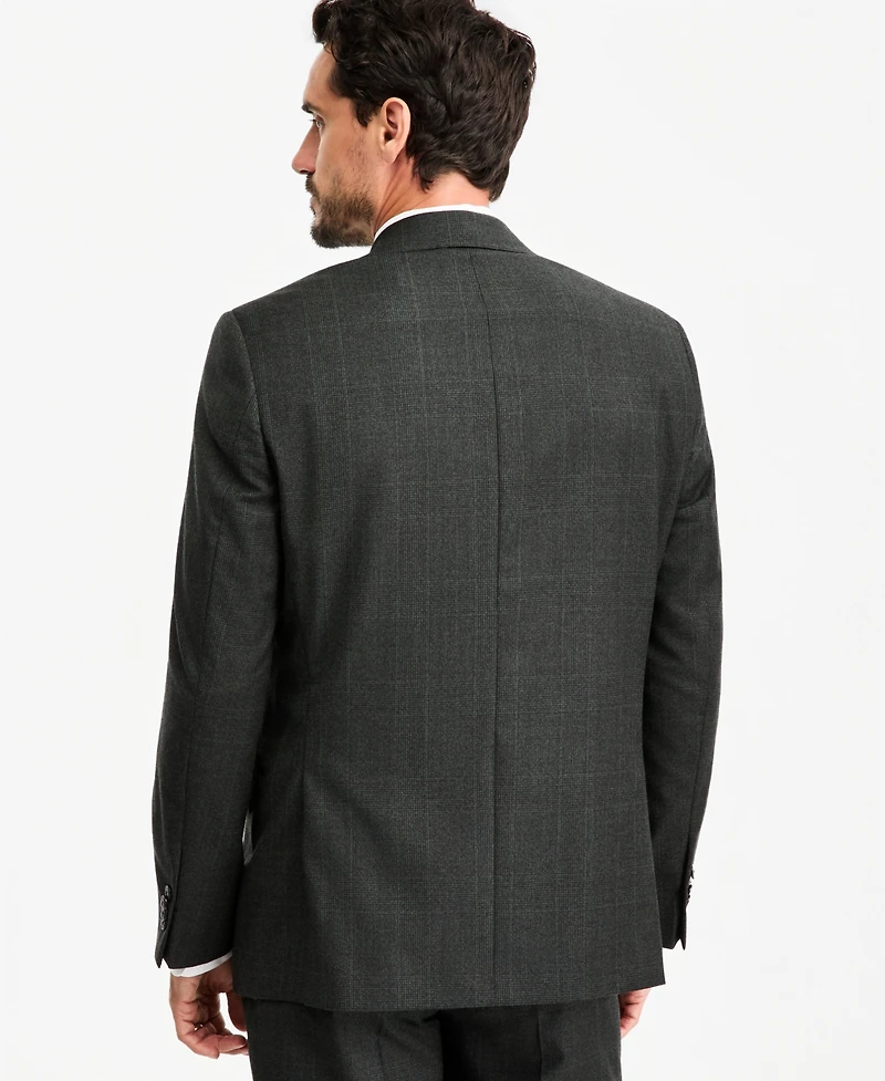 Michael Kors Men's Classic-Fit Wool-Blend Stretch Plaid Suit Separate Jacket