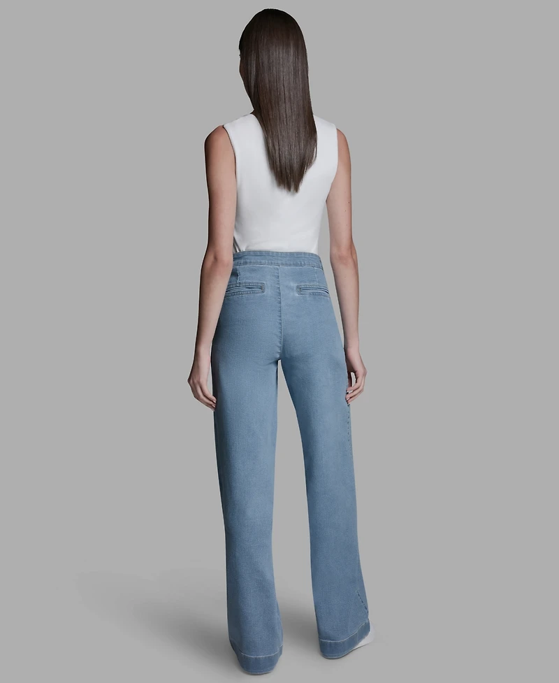 Bcbg Women's Elasticated Waistband Loose Fit Sailor Jeans