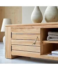 Tikamoon Solid Teak Tv Cabinet Entertainment Unit Tv Stand