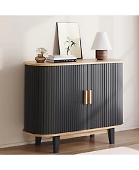 gaomon 40" Fluted Sideboard Buffer Cabinet, Storage Cabinet with Sliding Door & Adjustable Shelf, for Living & Dining Room Kitchen Hallway