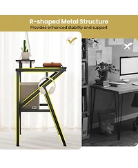 Mecale Computer Desk with Monitor Stand Extra Storage