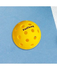 Furlihong Outdoor Pickleball Balls 16 Pack with 40 Holes Official 74mm Size Durable Practice Balls with Portable Mesh Bag for All Skill Levels