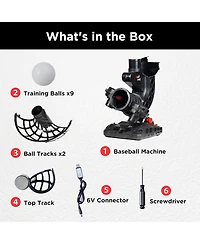 Furlihong Portable Baseball Pitching Machine with 4 Adjustable Angles and 3 Pitch Speeds Includes 9 Training Balls Battery