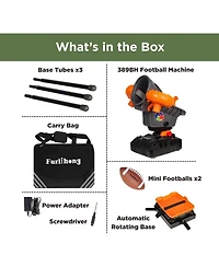 Furlihong Automatic Football Machine for Kids & Teens with Adjustable Angles, Left Right Oscillation, 2 Training Footballs & Carry Bag