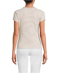 Lands' End Women's Short Sleeve Crew Neck Micro Rib Mini Tee