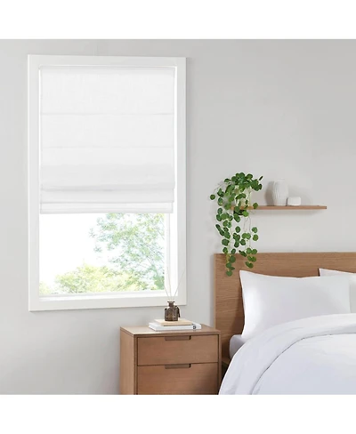 Laoties Linen Blend Light Filtering Cordless Roman Shade