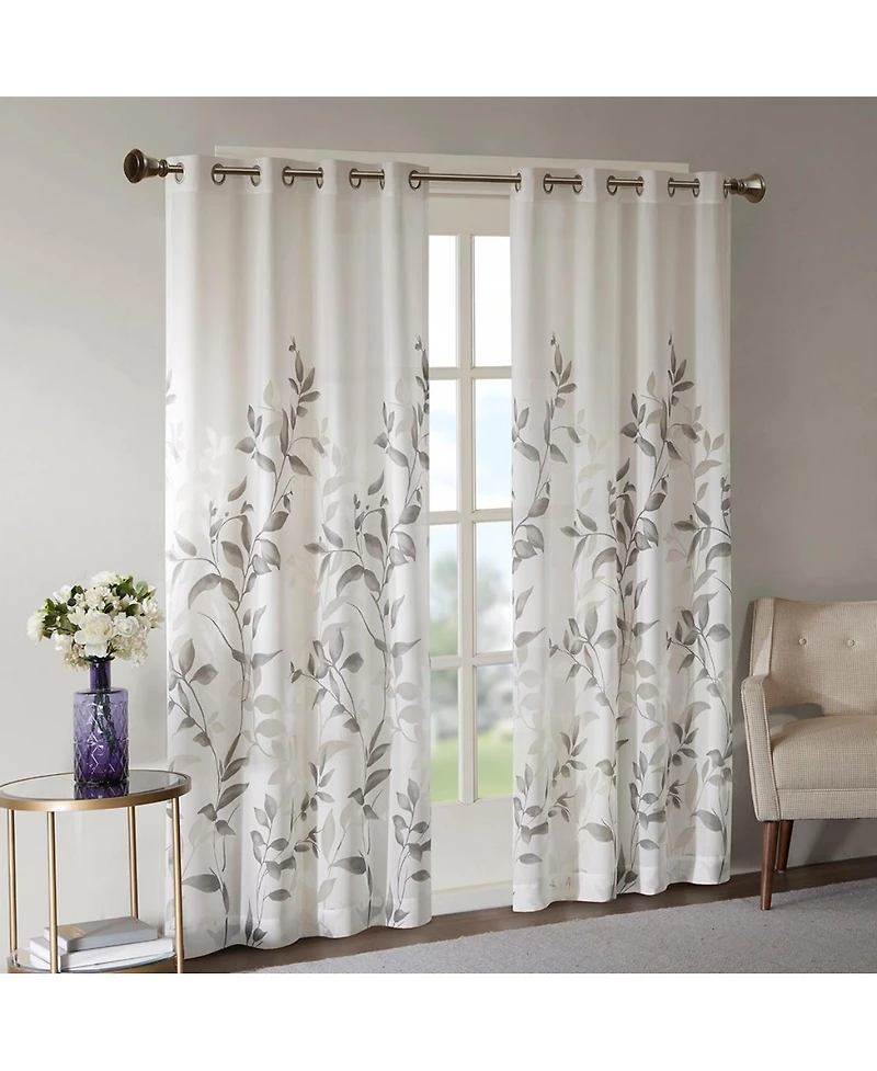 Laoties Printed Grommet Window Curtain Panel, 50" W x 84" H, Lightweight Semi-Sheer, Single Panel