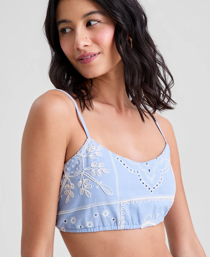 And Now This Women's Eyelet-Embroidered Bralette Top, Macy's Exclusive