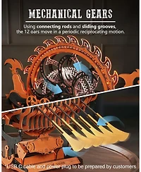 Robotime LK802 Viking Dragon Ship Mechanical Wooden Puzzles, 229 Pieces 3D Puzzles for Adults, Crafts for Adults Hobby Building Kit