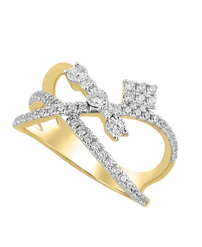 Macy's Diamond Ring (1/2 ct. t.w.) in 10k Yellow Gold White Rhodium