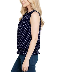 Ny Collection Petite Sleeveless Ruffle Flounced Blouse