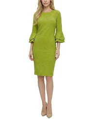 Ny Collection Petite Long Sleeve Dress With Bell Cuffs
