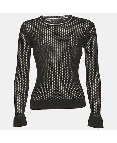 Pre-Owned Versace Women's Sheer Mesh Fitted Top