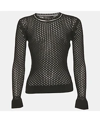 Pre-Owned Versace Women's Sheer Mesh Fitted Top