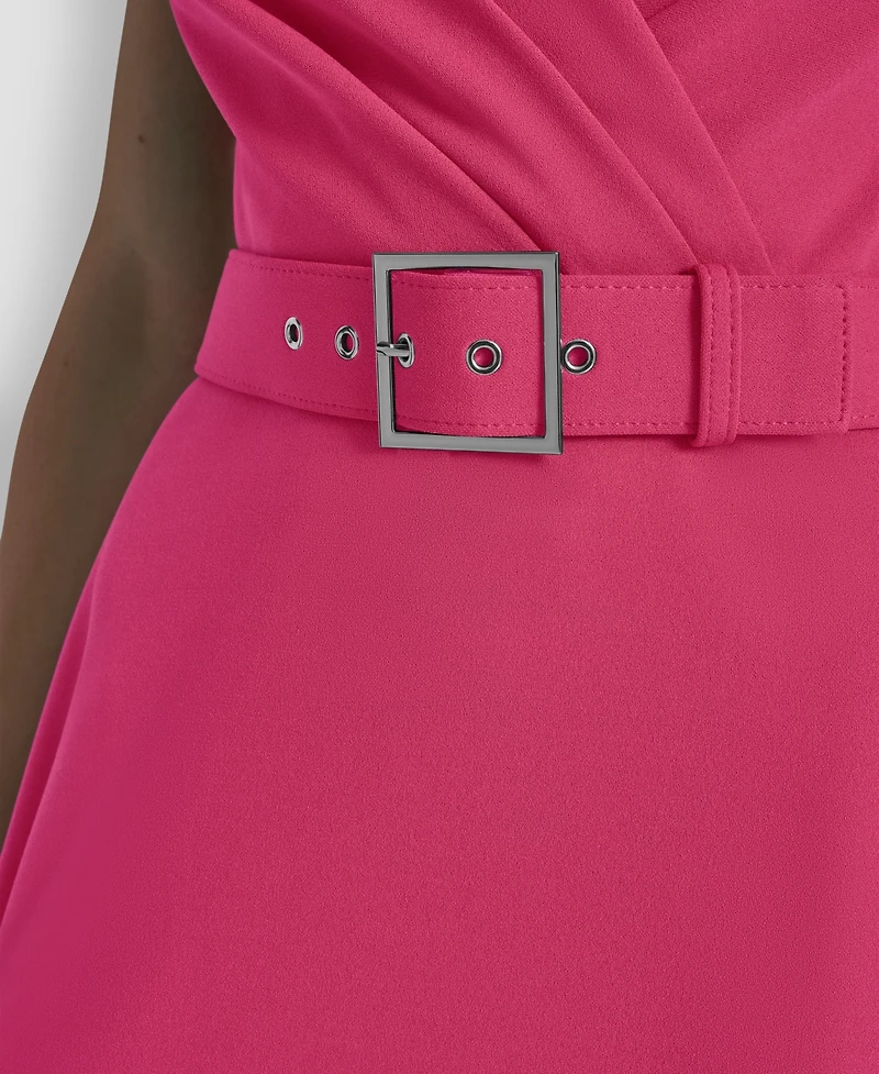 Dkny Women's V-Neck Belted Dress