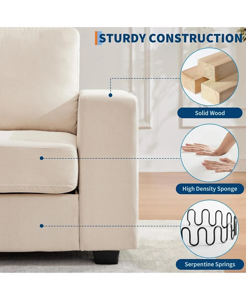 gaomon 90" Oversized Cloud Couch, 114 Pounds Mid Century Chenille Sofa