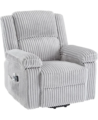 gaomon Corduroy Recliner Chair, Manual Recliner Sofa with Handle, Pillow Top Arms, Thick Padding