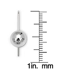 Curata Jewelry 925 Sterling Silver 10mm Polished Solid Ball Frenchwire Drop Earrings