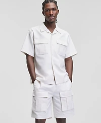 Mode of One Men's Linen & Cotton Relaxed Utility Shirt, Macy's Exclusive