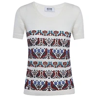 Pre-Owned Moschino Women's Cheap And Chic Beaded Mohair Shirt Sleeve Sweater
