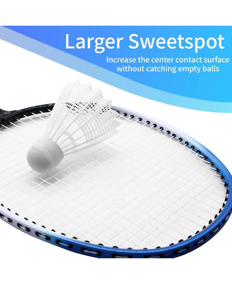 Magicorange Badminton Rackets Set of 4 for Backyard Games Includes 4 Racquets 4 Nylon Shuttlecocks 4 Grip Tapes and Carrying Bag for Adults